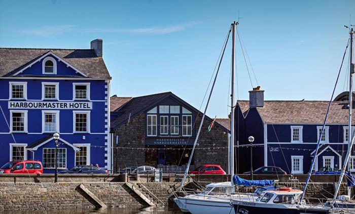 Harbourmaster Hotel from across the harbour